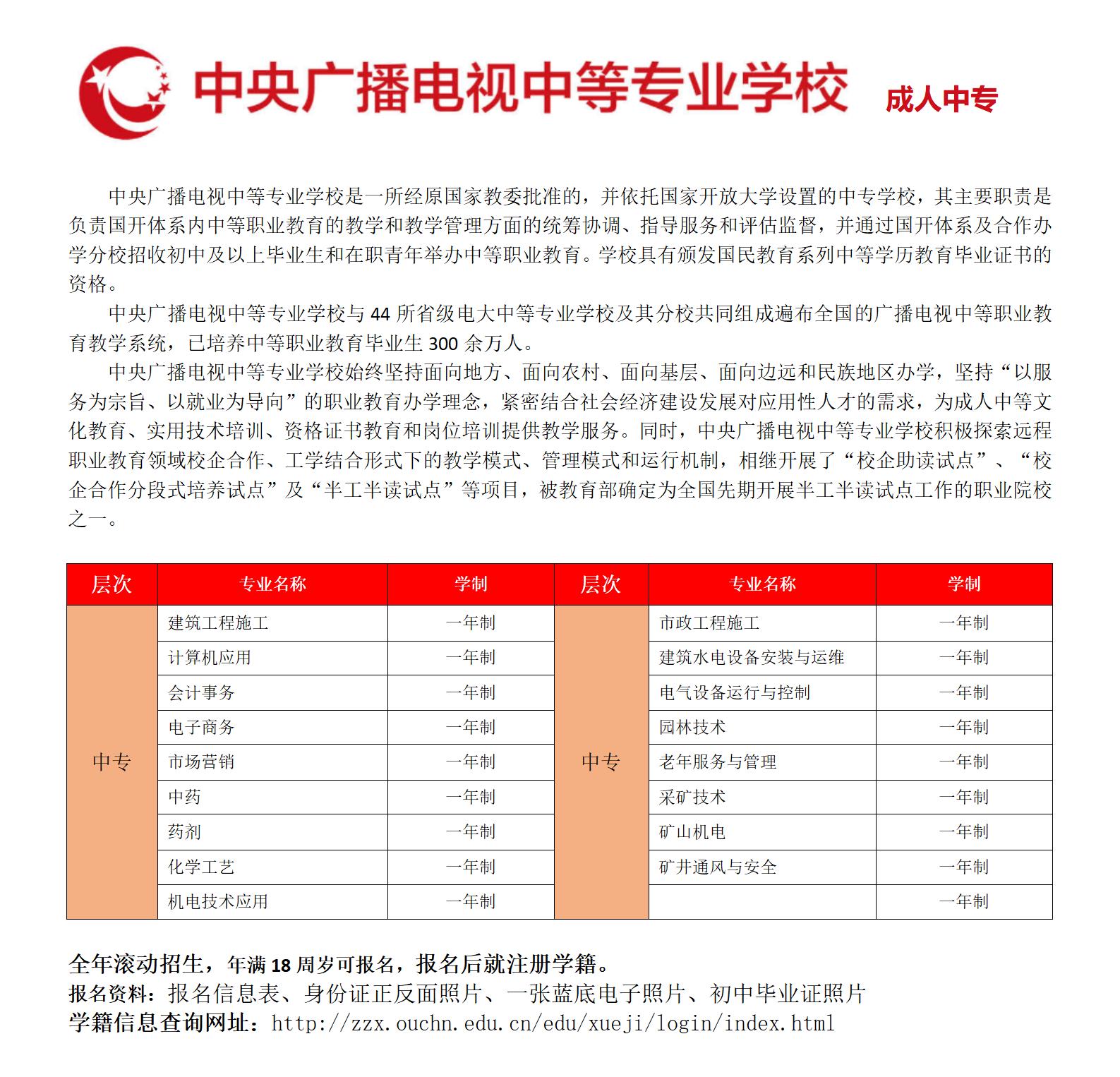 2025年中央广播电视中等专业学校招生简章(图1)